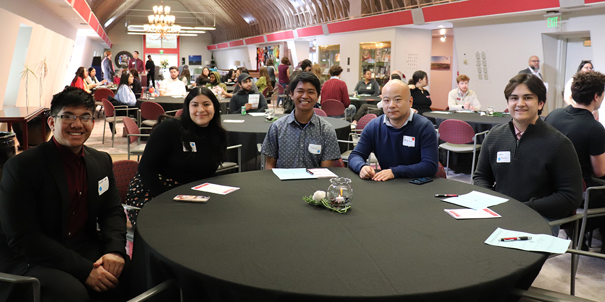 students smile at TMP year end event